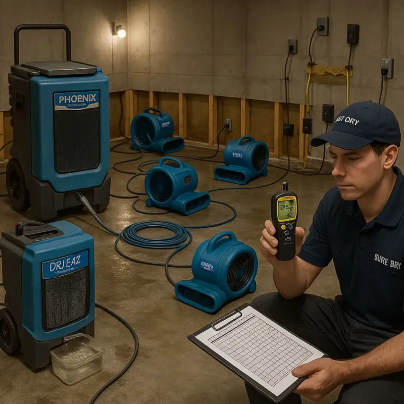 Structural Drying and Dehumidification process in Crocker, MO